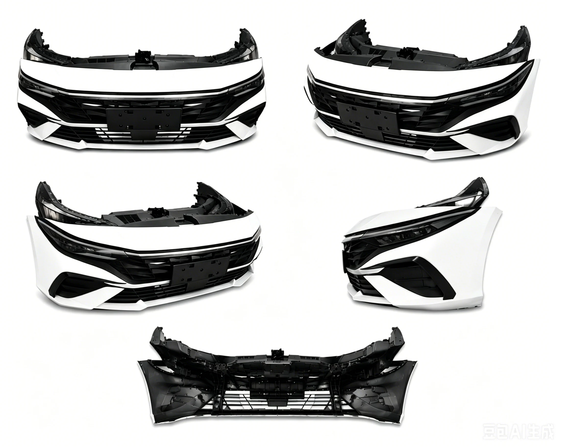 For Elantra 2021-2026 Front Bumper Assembly with Tow Hook Hood Headlights Radiator Bolt-On