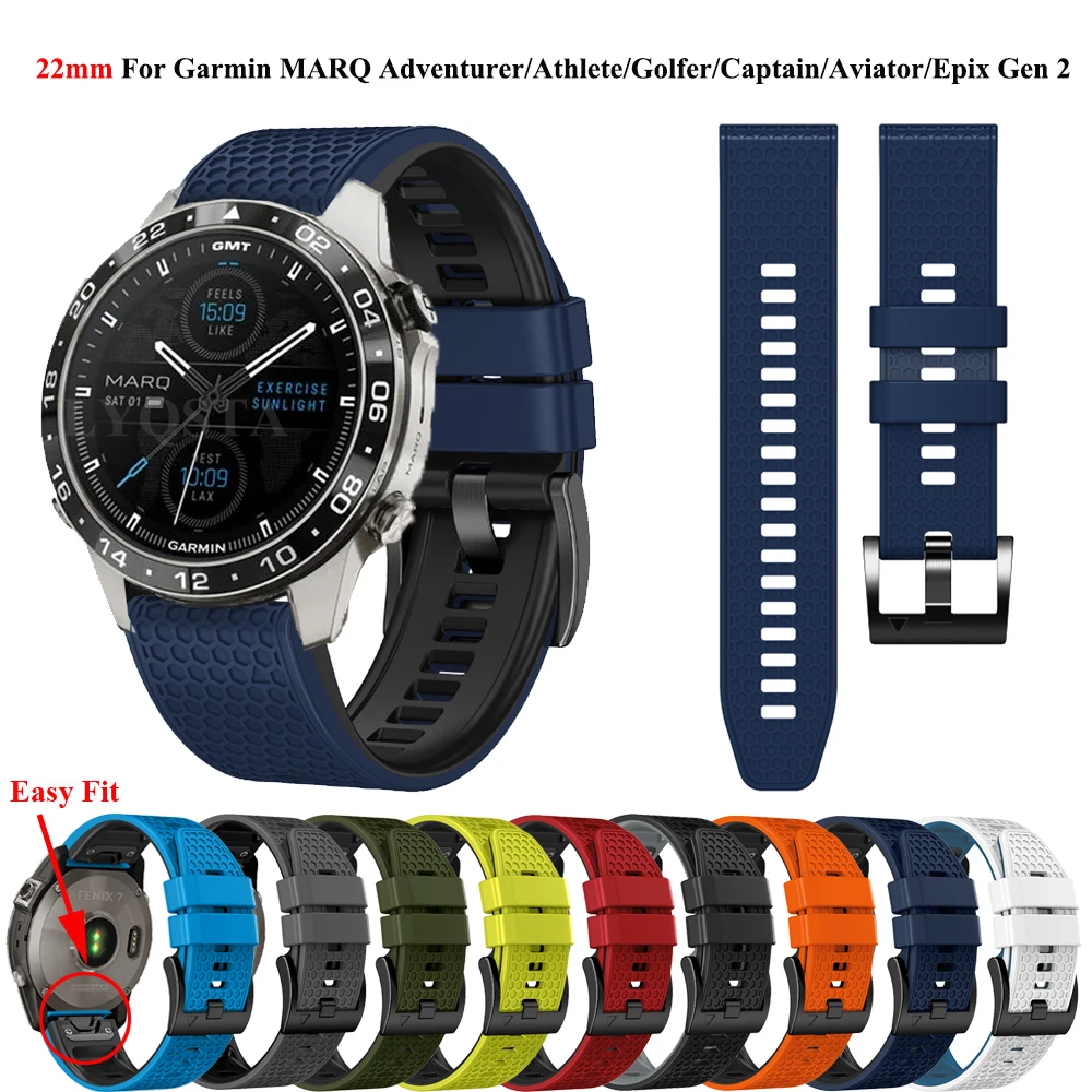 22mm 26mm Silikon band für Garmin Marq Athlet Abenteurer Golfer Kapitän Flieger Epix Gen 2 Riemen Quick fit Armband Armband