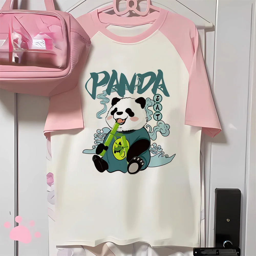 Panda t shirt women comfortable t shirt girl anime clothes