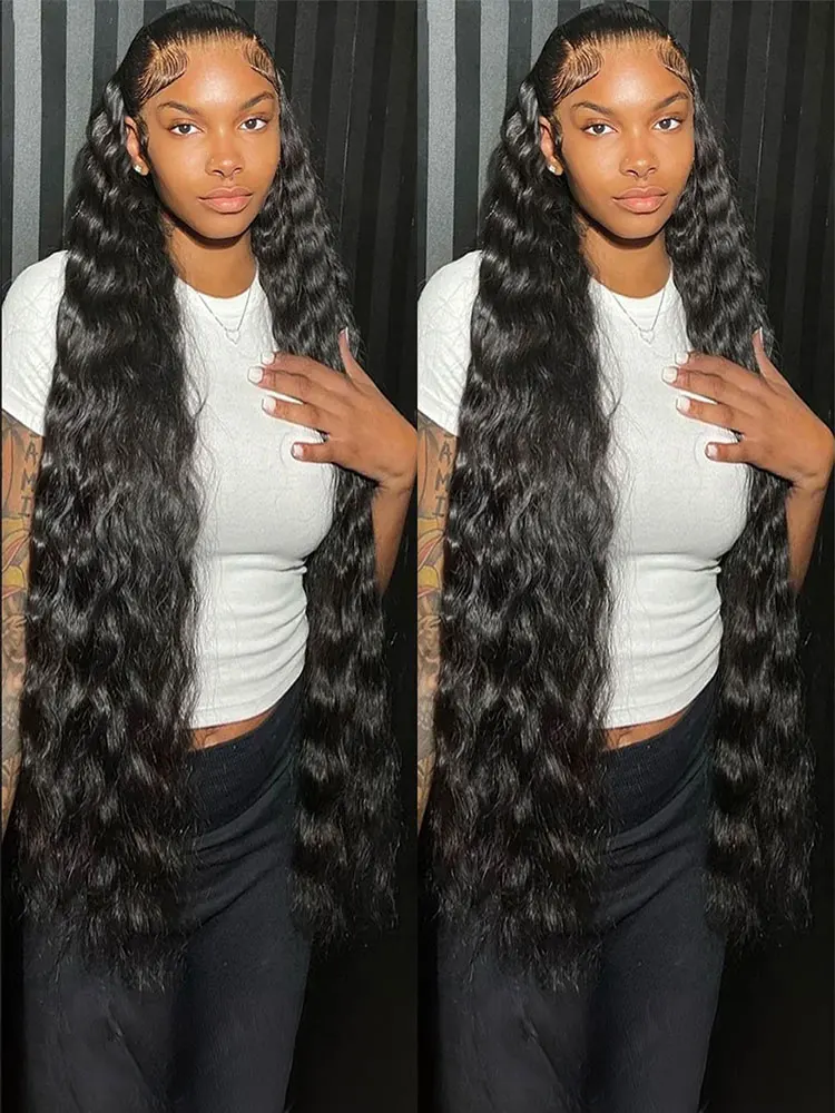 

HD Transparent 13x6 Deep Water Wave Human Hair 300% High Density Curly Wigs 13x4 360 Full Lace Frontal Human Hair Wigs For Women