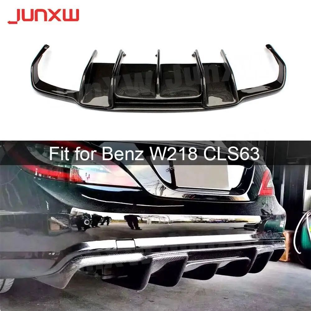 

For CLS Class Carbon Fiber Rear Lip Diffuser Spoiler For Mercedes Benz W218 CLS63 AMG Bumper 2011-2013 Bumper Skid Plate Guard