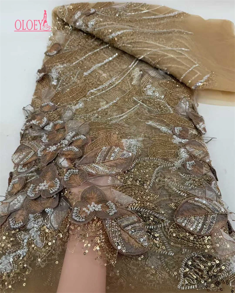 

Роскошные бусины, кружево в африканском стиле, 2026, высокое качество, 5 ярдов, бусины ручной работы, блестки, ткань, Нигерия для вечерних вечерних платьев