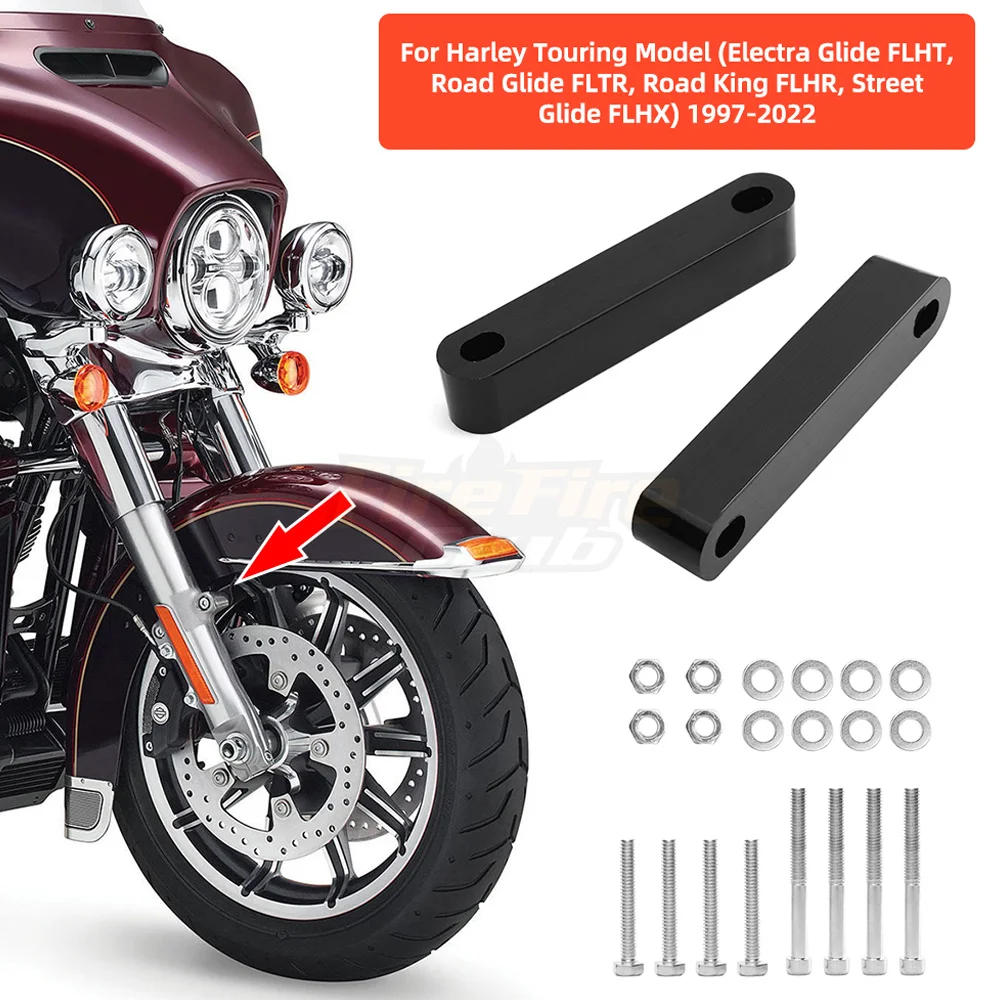 

Motorcycle 21" Front Fender Spacer Brackets For Harley Touring Electra Glide FLHT Road Glide FLTR Road King FLHR 1997-2013