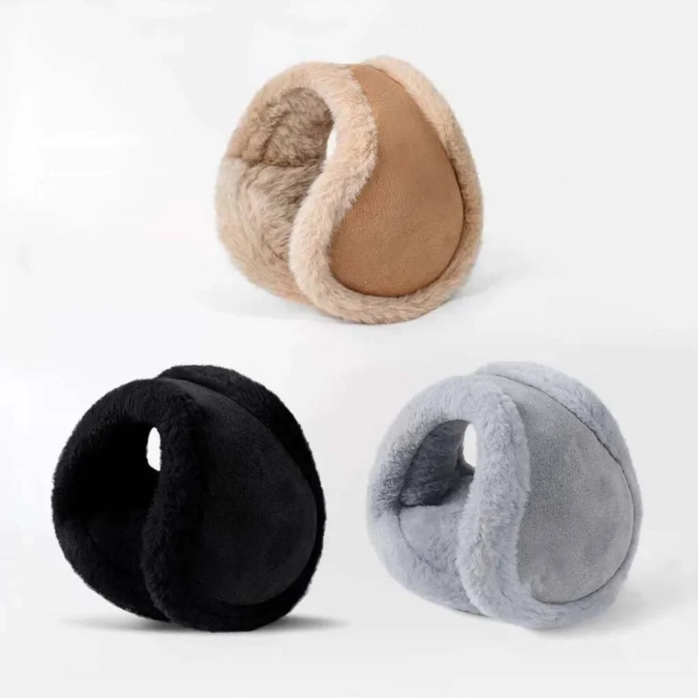 Solid Color Back-worn Earmuffs, Thickened Warm Cold-proof Ear Covers for Men Women, Winter Cycling Ear Warmers