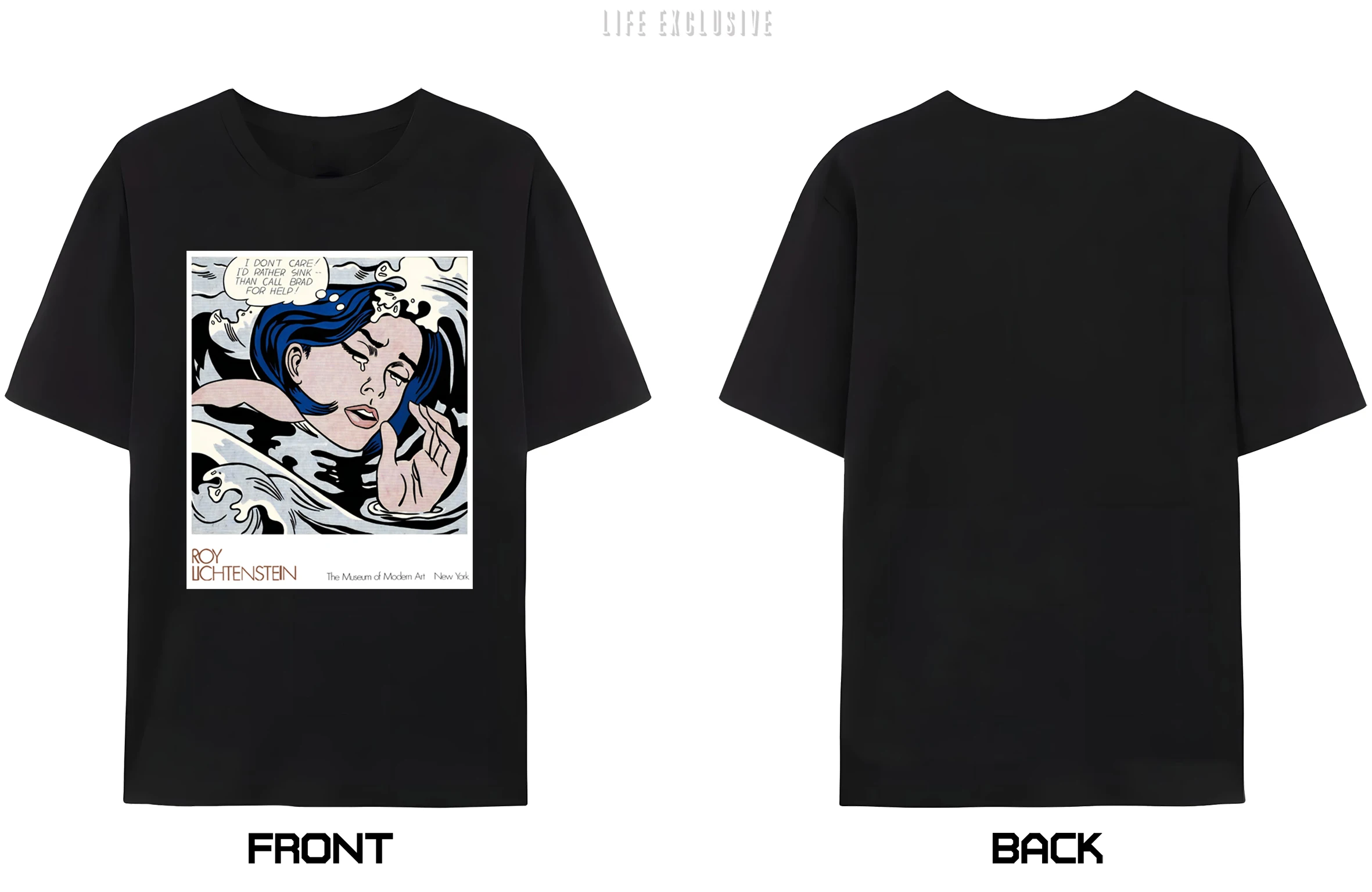 

LE Drowning girl oversize - T Shirt by Roy Lichtenstein Men T-shirt men cotton tshirt summer brand teeshirt