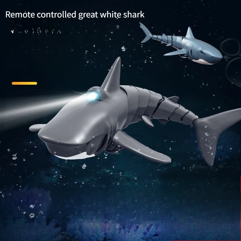 

Remote Control Shark Swimming Simulation Model Toy 2.4G Wireless Rechargeable Water Remote Control Fish Children's Summer Gift