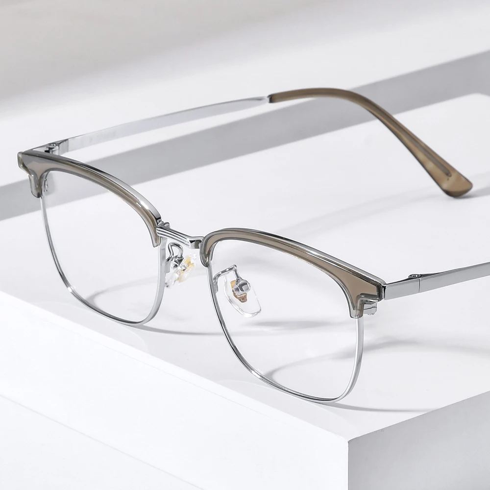 NIANZHEN TR90 Alloy Eyeglasses Frame Men Square Brand Design Glasses Women Vintage Ultralight-Weight Eyewear Spectacles 278