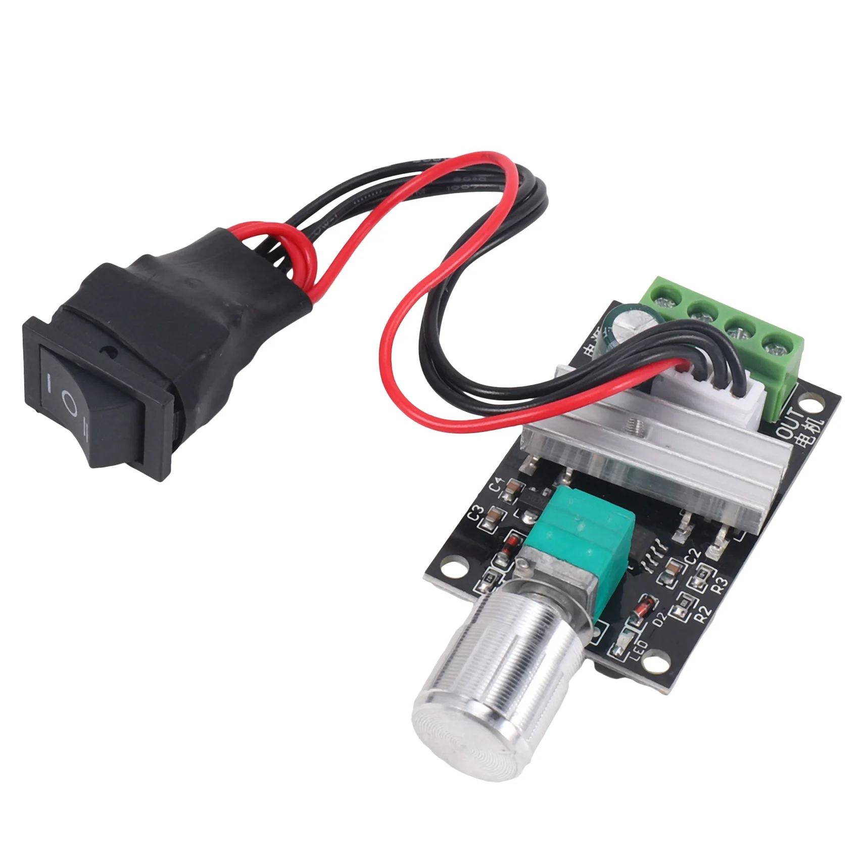A49T 6V 12V 24V 3A PWM DC Motor Speed Controller Forward Reverse Switch Control 1203B