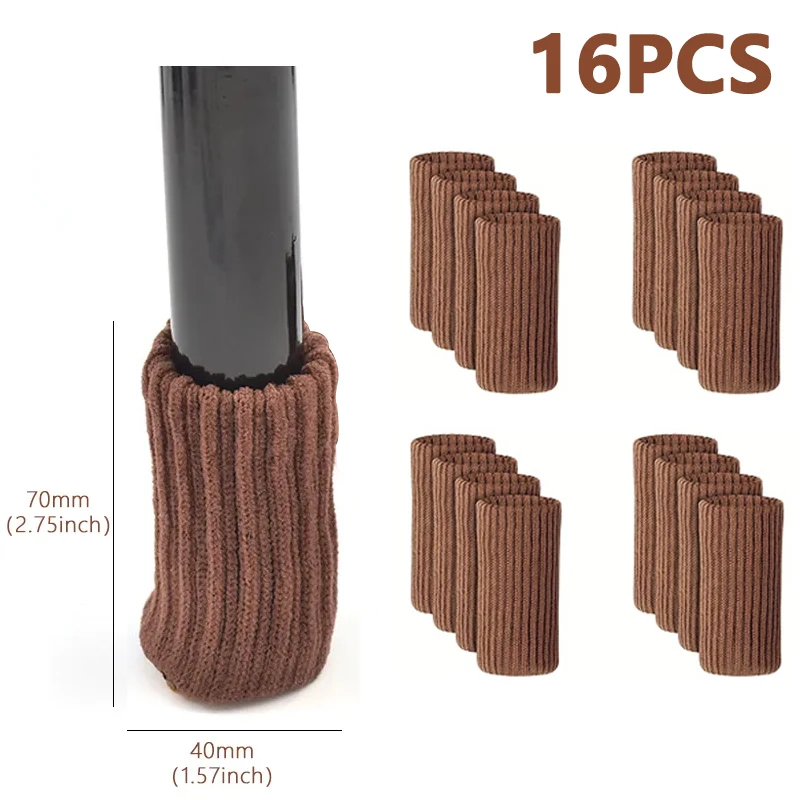 16 Stuks Stoelpoten Sokken Gebreide Meubels Voeten Vloerbeschermers Antislip Pads Stille Dikker Tafel Stoelpoot Sokken covers