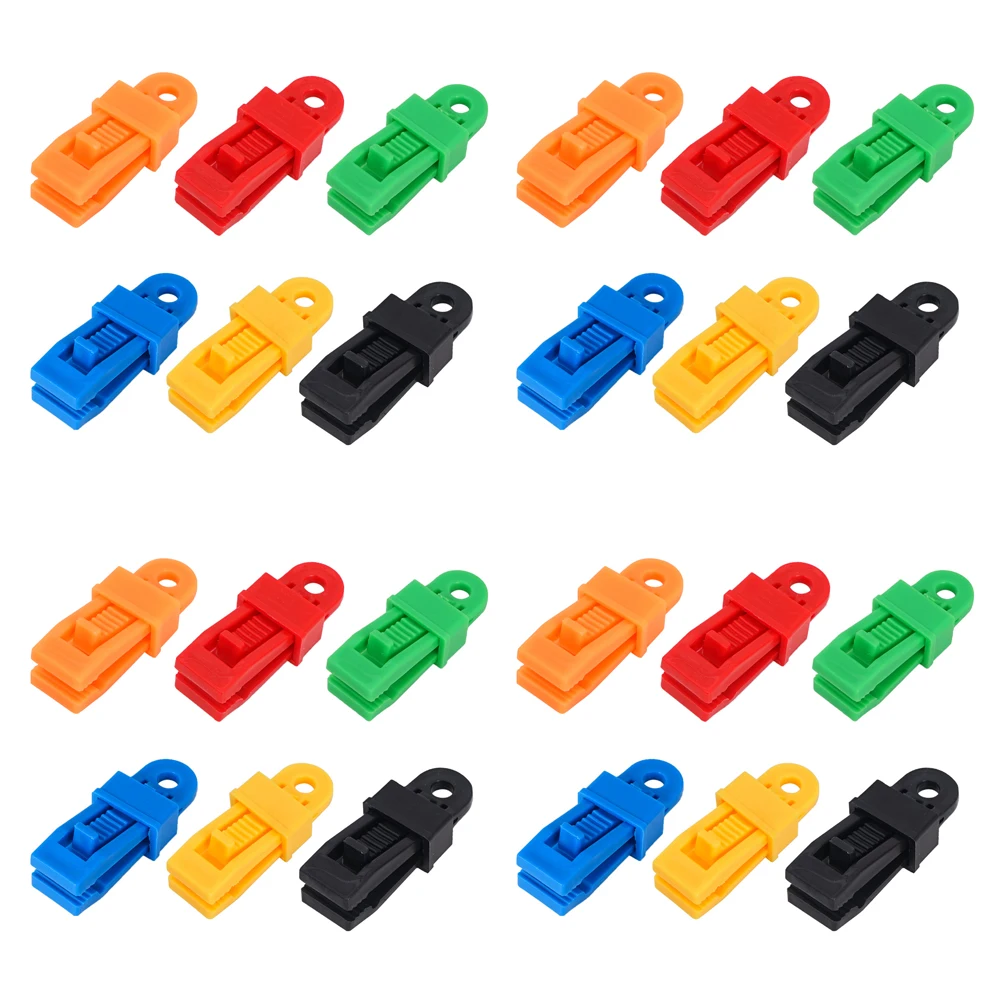 

24 Pcs Windproof Fixing Buckle Tarp Clips Camping Hooks Tent Accessories Strong Wind Resistance Durable PP Material Outdoor