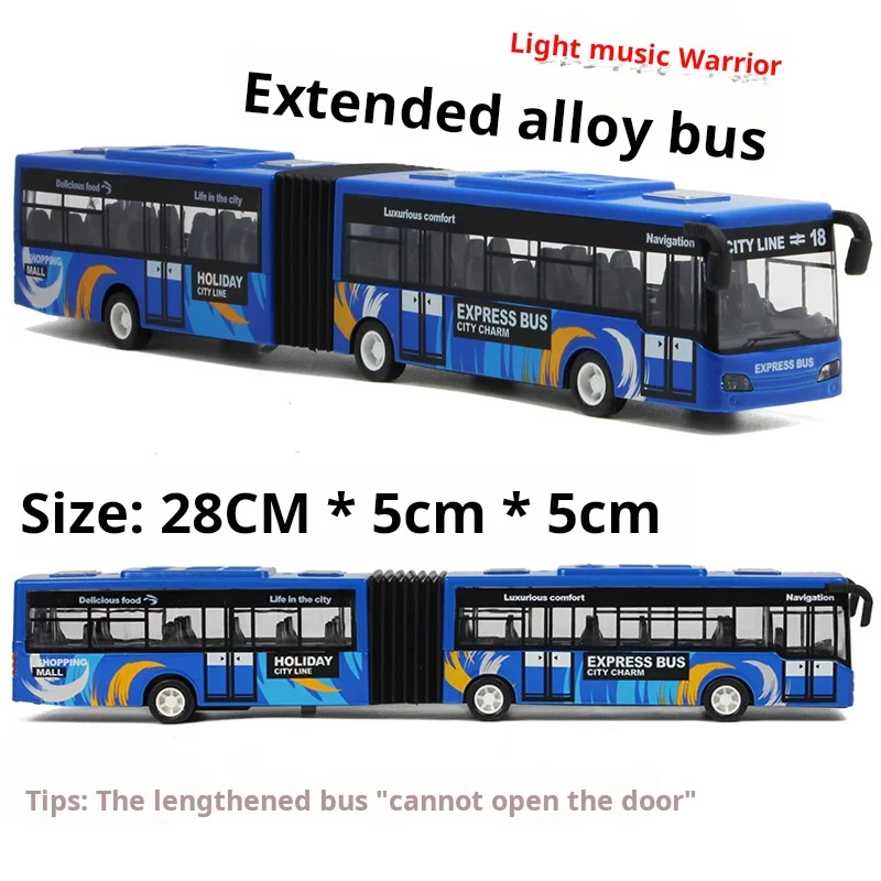 [01:64] City Bus Model Car City Express Bus Double-Decker Bus Music Light Car Toy Children\'s Gift