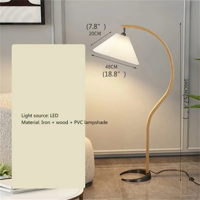 Nordic Wood Floor Lamps LED Vintage Design Floor Light Decor Home Living Room Corner Bedroom Lamp