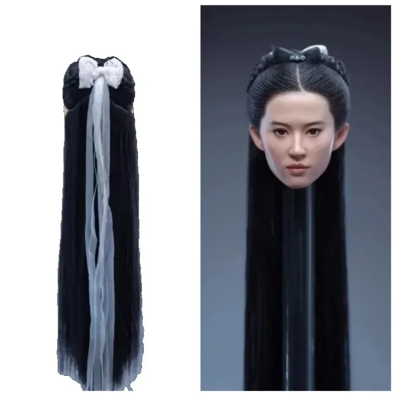 

1/6 Scale Female Soldier Crystal Liu Head Sculpt Ancient Hair Style Head Carving Model Fit 12'' Action Figure Tbl Ph Body