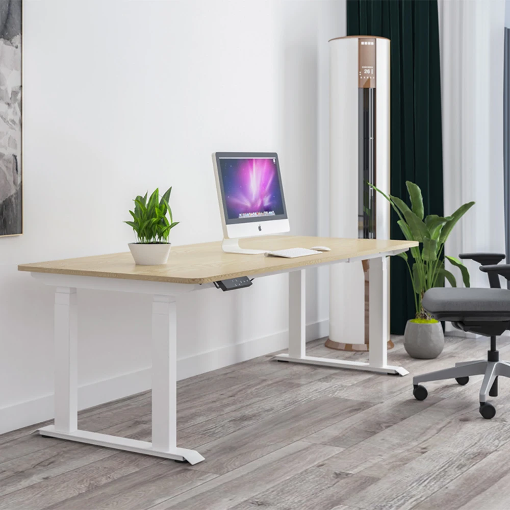 Home Office Computer Electric Sit Stand up Table Splice Smart Desk 4 Legs Standing Desk Adjustable Height Desk Frame