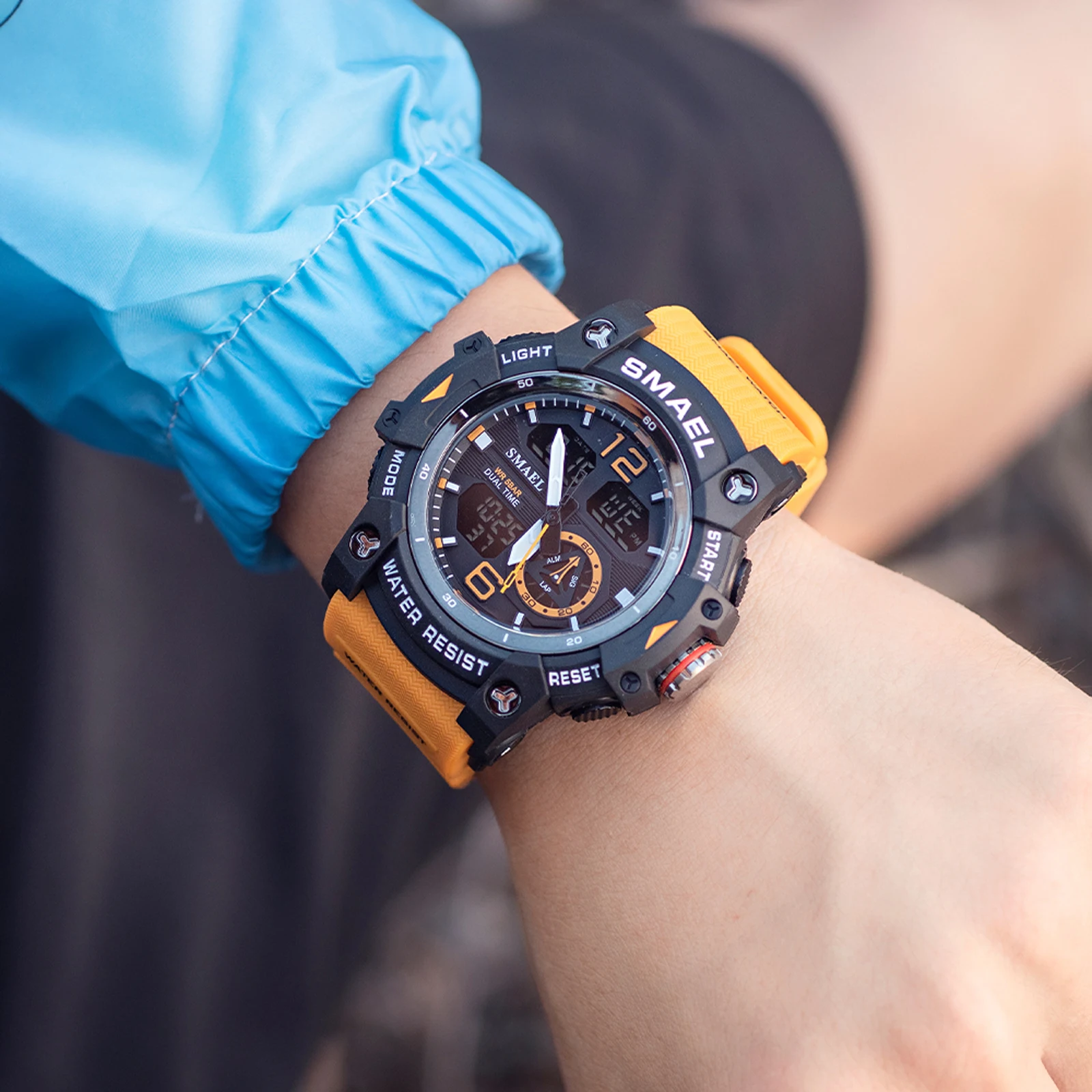 SMAEL Sport Watch Military Wristwatch for Men Alarm Stopwatch LED Digital Back… - Image 6
