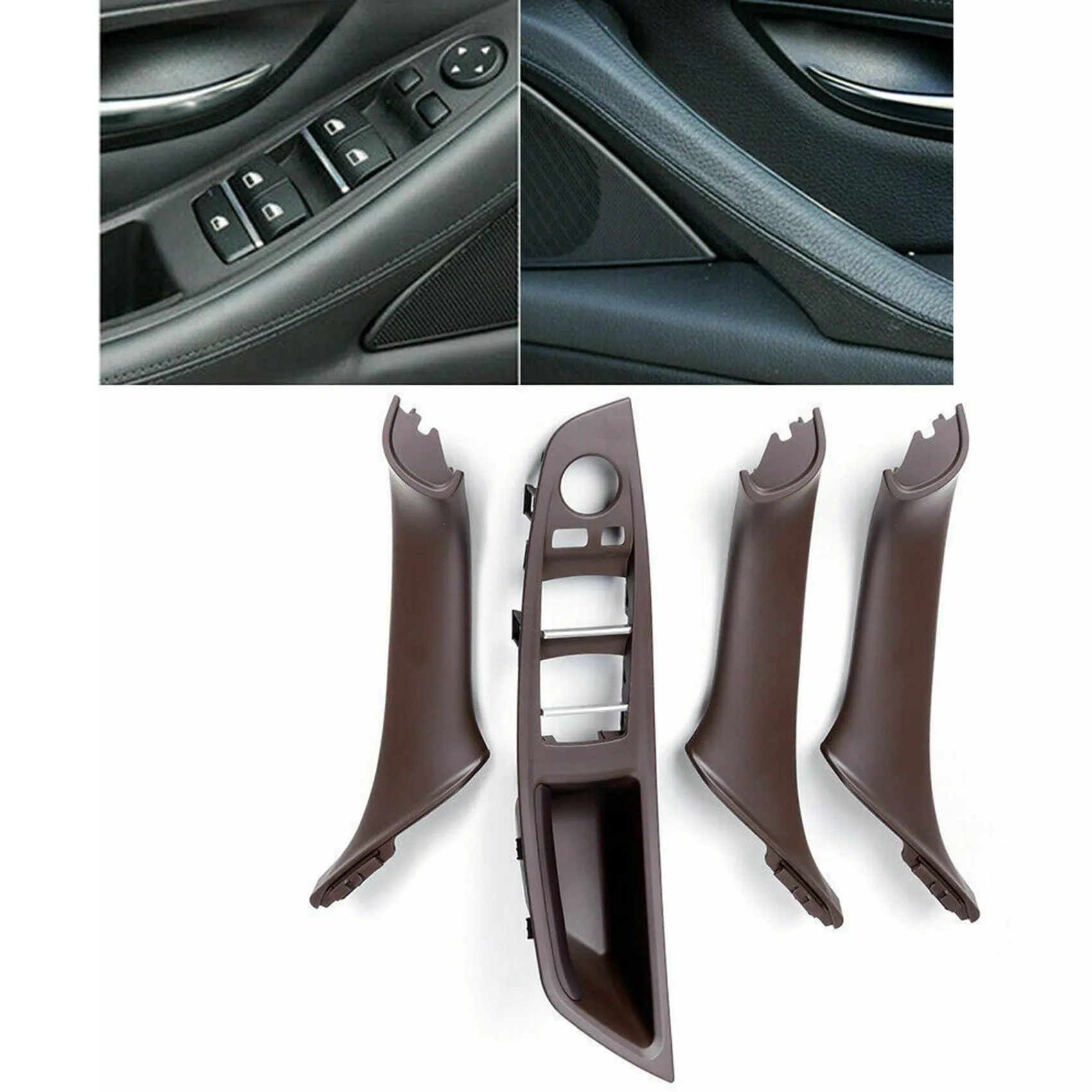 Manija de puerta para BMW, interruptor de elevación de ventana, Panel de marco de botón, 7 piezas, F10, F11, F18