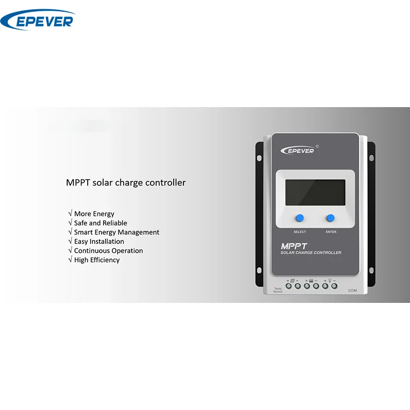 Imagem -02 - Epever-mppt Controlador de Carga Solar Tracer3210an 30a 12v 24v Auto Trabalho com Rs485 ce Rohs para Estações de Comunicação