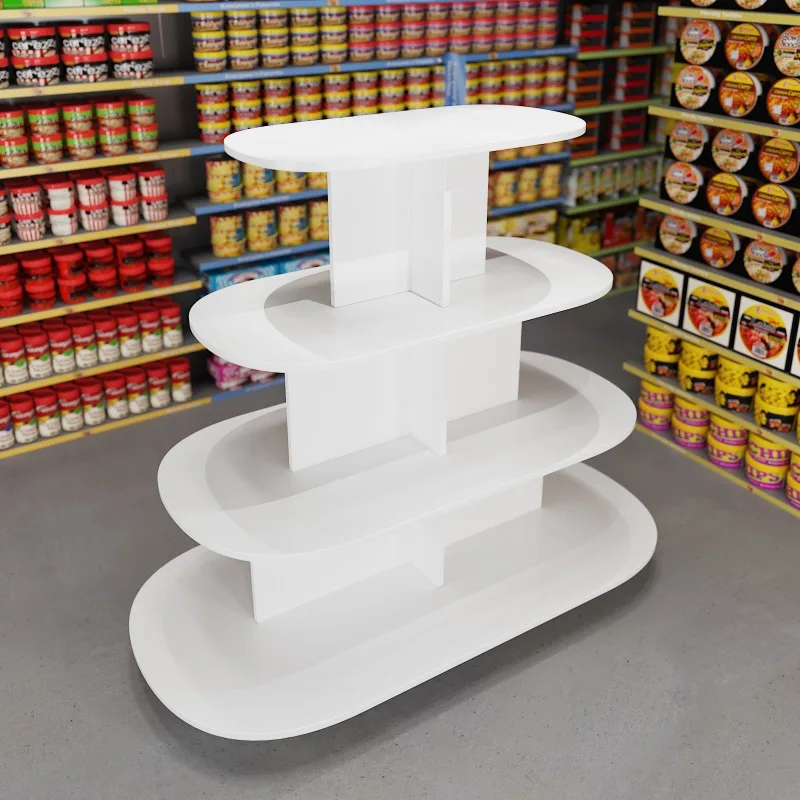 

Multifunctional Shelf Bank Gift Display Rack Shoe Display Stand Supermarket Stack Head Rack Round Middle Island Cabinet