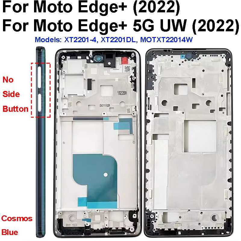 Middle Frame Housing LCD Bezel Plate Panel For Motorola Edge+ 2022/Edge+ 5G UW XT2201-4 XT2201DL MOTXT22014W Replacement Part