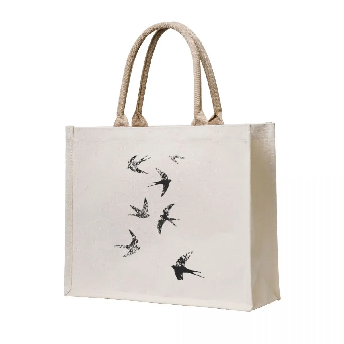 

Charcoal Swallows Tote Bag Beach bag eco bag folding Canvas stote Customizable tote