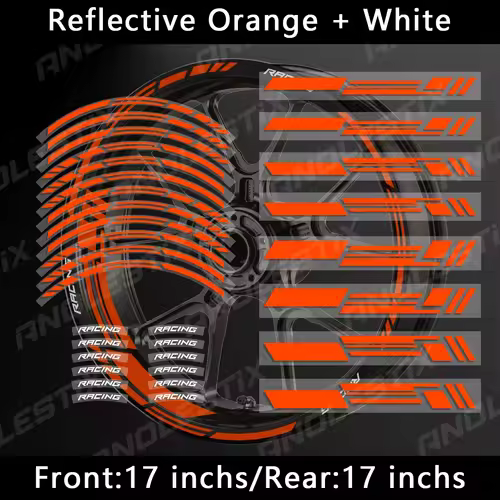 Reflective Motorcycle Wheel Stickers Hub Decal Rim Stripe 17 Inchs For YAMAHA Honda Kawasaki Suzuki BMW KTM Husqvarna Triumph - Image 19
