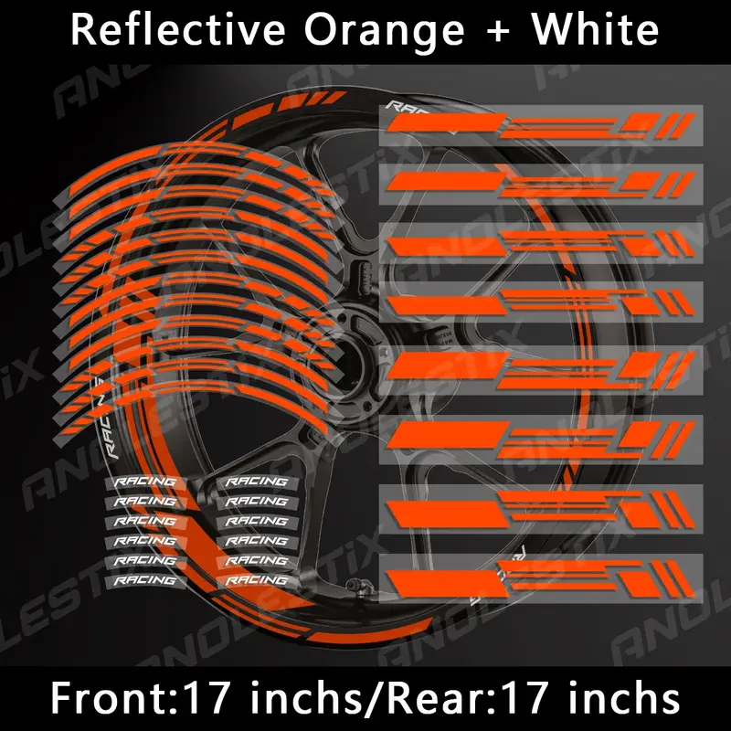 Reflective Motorcycle Wheel Stickers Hub Decal Rim Stripe 17 Inchs For YAMAHA Honda Kawasaki Suzuki BMW KTM Husqvarna Triumph - Image 19