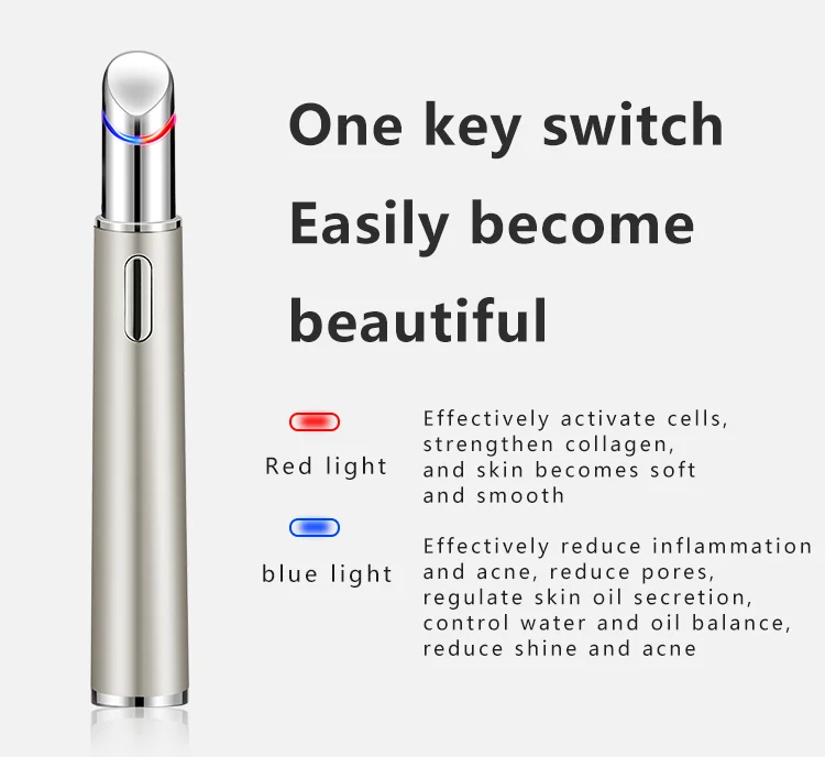 ساخنة الباردة سونيك الاهتزاز إزالة الهالات السوداء مكافحة الشيخوخة عيون أدوات العناية بالبشرة الكهربائية الأيونية عيون الوجه مدلك عصا القلم #4