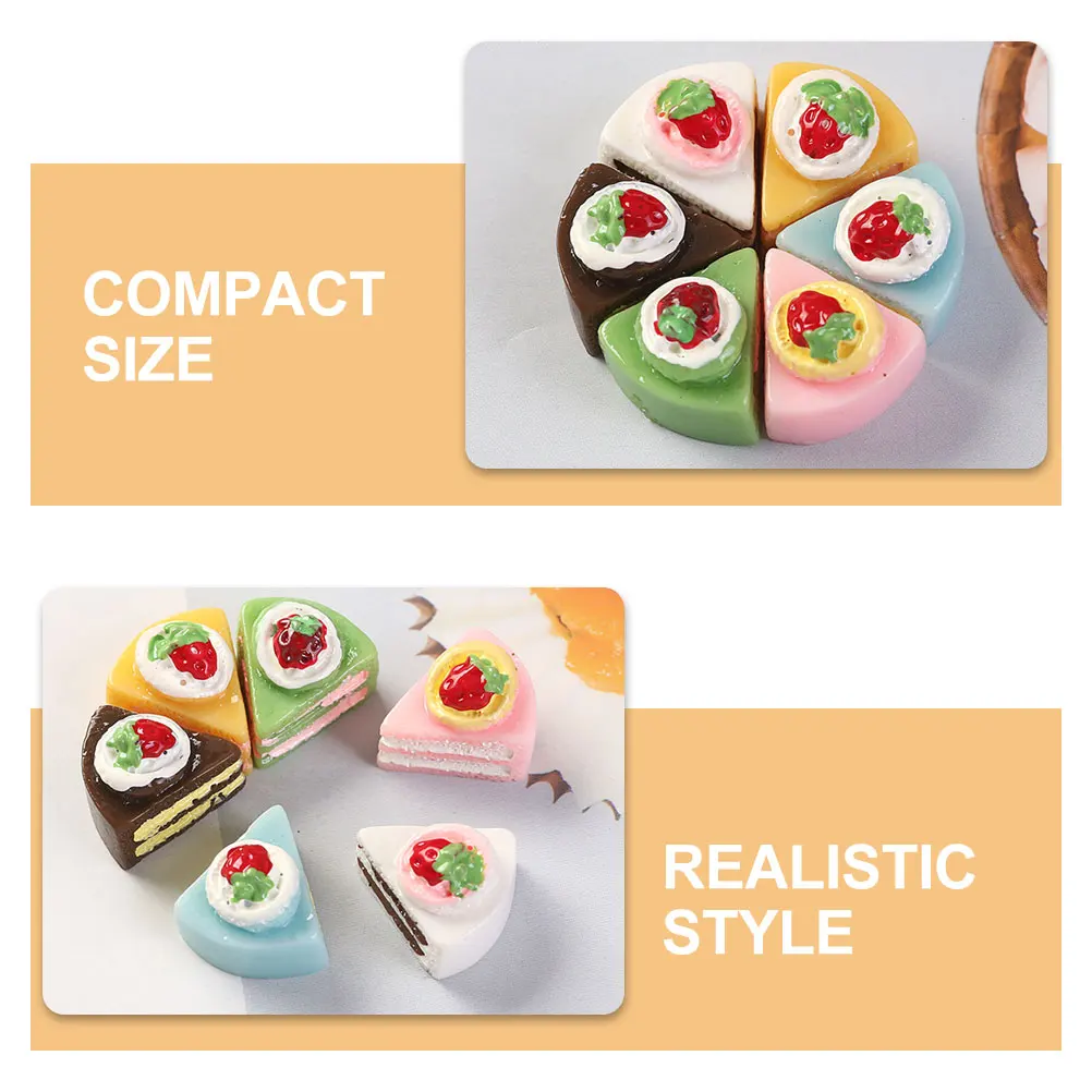 

12pcs Cake Decors Micro Dessert s House Kitchen Resin Fake Food Pretend Play Mini House Accessories Simulated Mini Cake