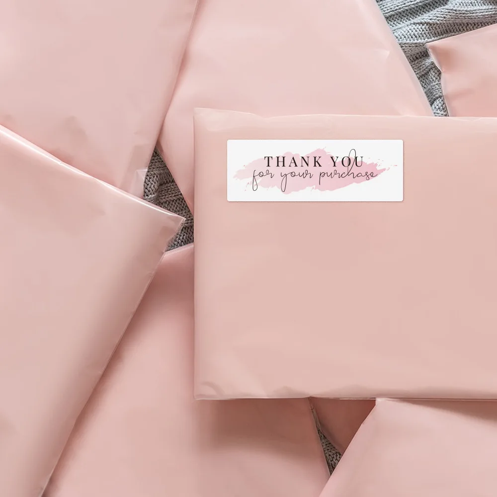 120 Stück/Rolle danke für Ihre Bestellung Aufkleber rosa Etiketten für Umschlag versiegelung für kleine Unternehmen Dekor Aufkleber Briefpapier