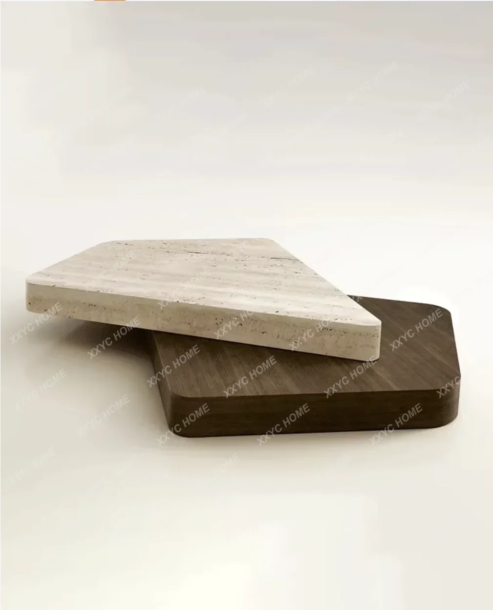 

Natural Travertine Coffee Table Marble Living Room Special-shaped Advanced Creative Italian Medieval