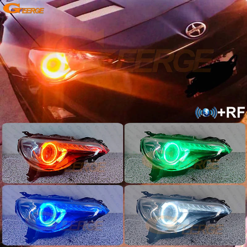 

Для Subaru BRZ Toyota GT 86 FT-86 Scion FRS RF Remote BT App многоцветный ультра яркий RGB комплект светодиодов «глаза ангела» галогенный кольцевой светильник