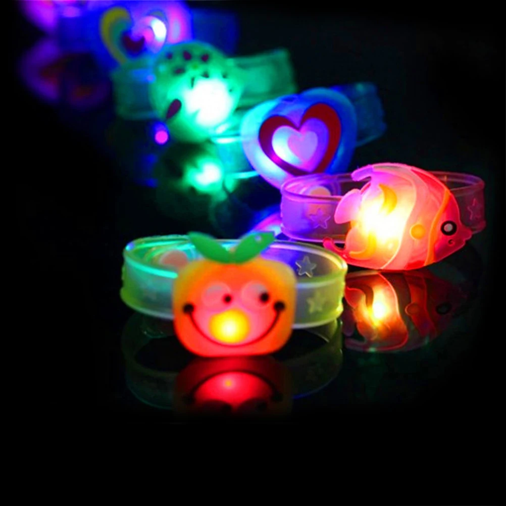 Creative Cartoon Luminous Bracelets Boys Girls Flash Wrist Band Glow In Dark Watch Children\'s Day Birthday Jewelry Gifts