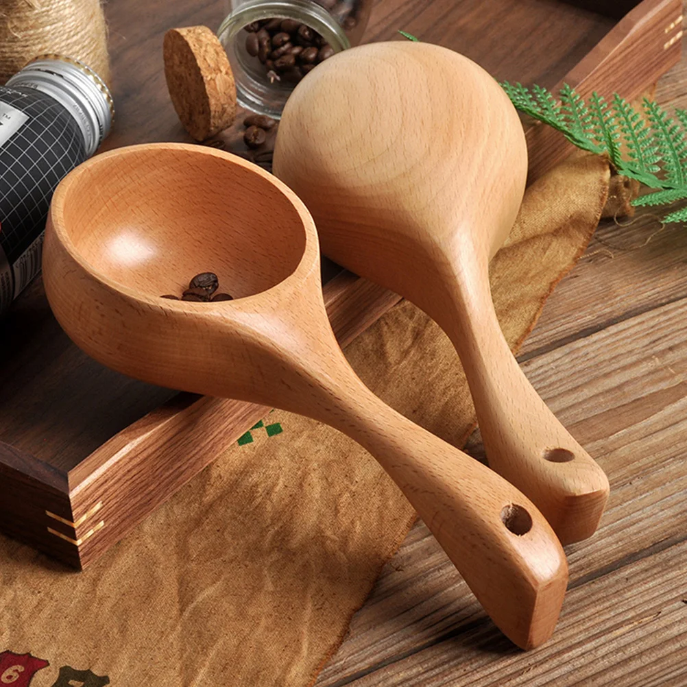 

1pc Wood Coffee Bean Scoop Multipurpose Kitchen Tool Rice Ladle Water Scoop Japanese Coffee Spoons Style