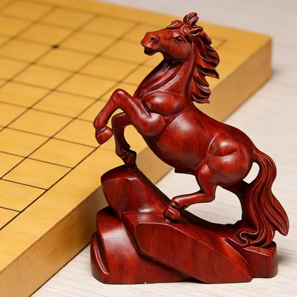 Wooden horse sculptures, solid wood carvings, rosewood horse sculptures, office and home decoration crafts