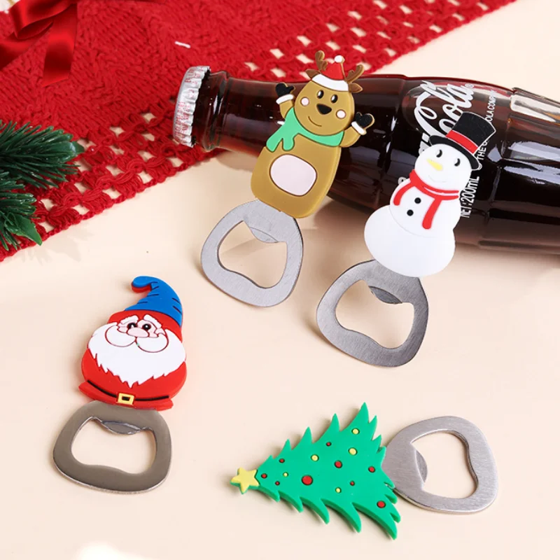 Bierflaschenöffner, multifunktionaler Kühlschrank, magnetischer Aufkleber, Edelstahl-Schraubendreher für Weihnachten, Flaschenverschlussöffner