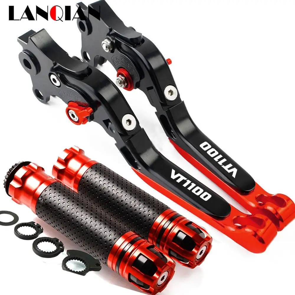 FOR HONDA VT1100C3 AERO 1998 1999 2000 2001 2002 Motorcycle Accessories CNC Adjustable Brake Clutch Levers Handbar End Grips