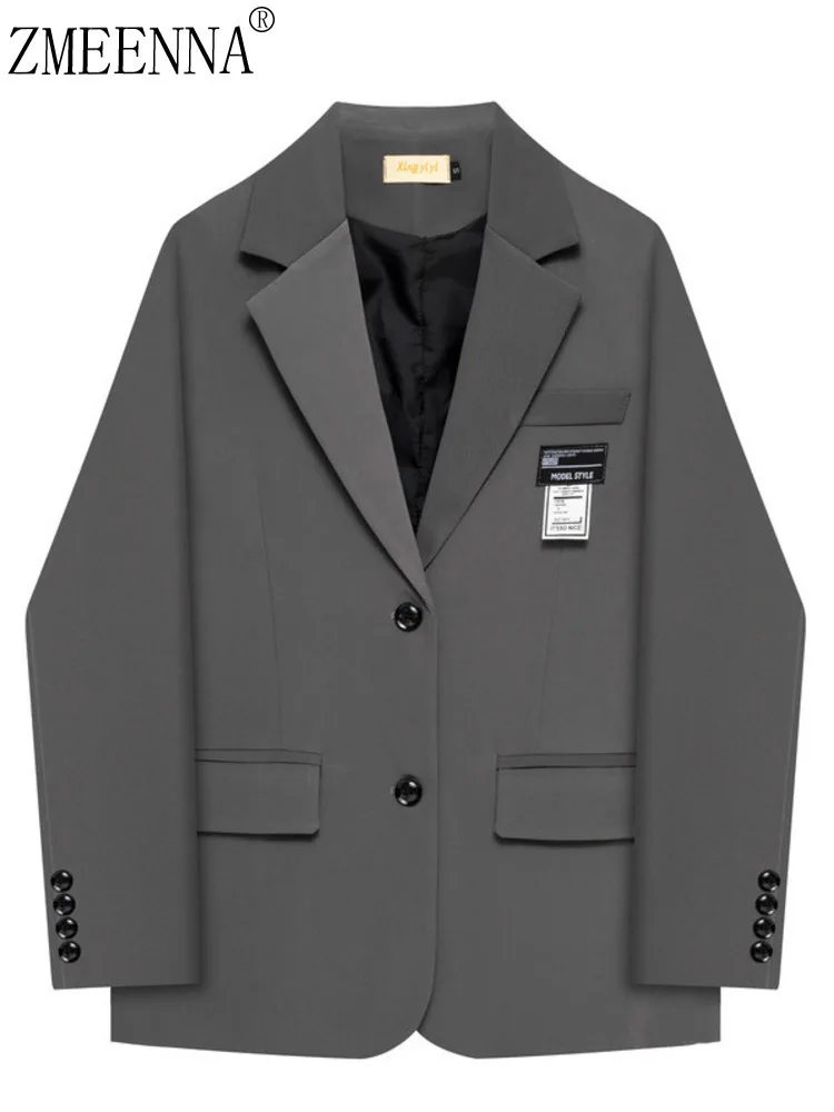 

ZMEENNA новый элегантный шикарный дизайн женский модный пиджак однотонная куртка повседневное легкое пальто для работы ZM808