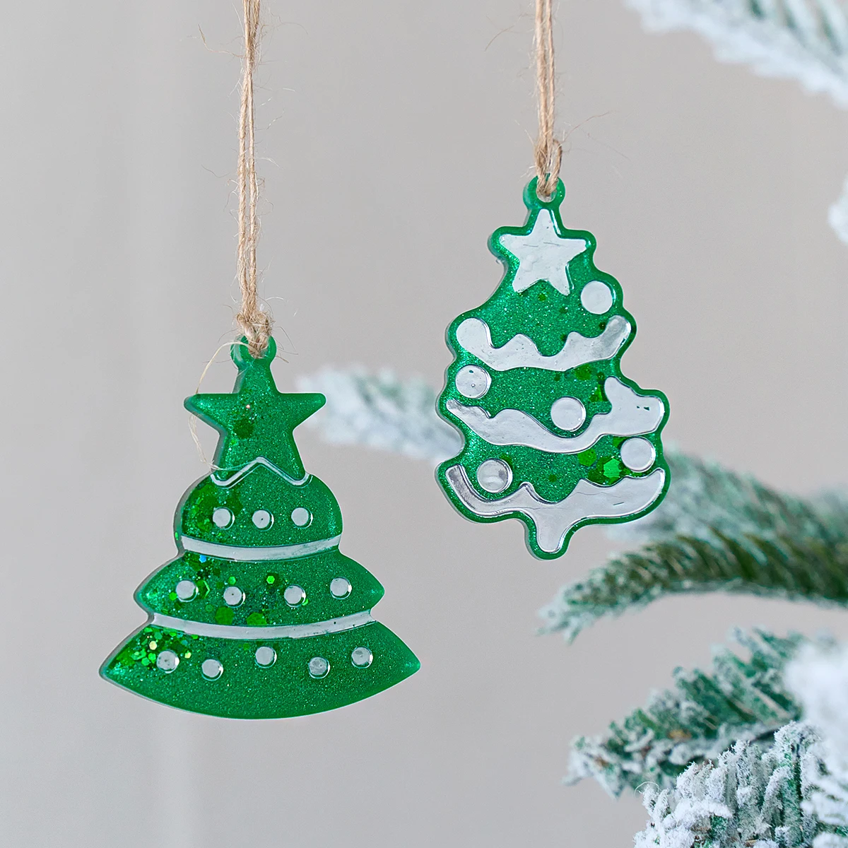 Christmas Series Earrings Pendant Silicone Mold DIY Gingerbread Man Elk Snowflake Jewelry Keychain Molds Epoxy Resin Craft Makin view 5