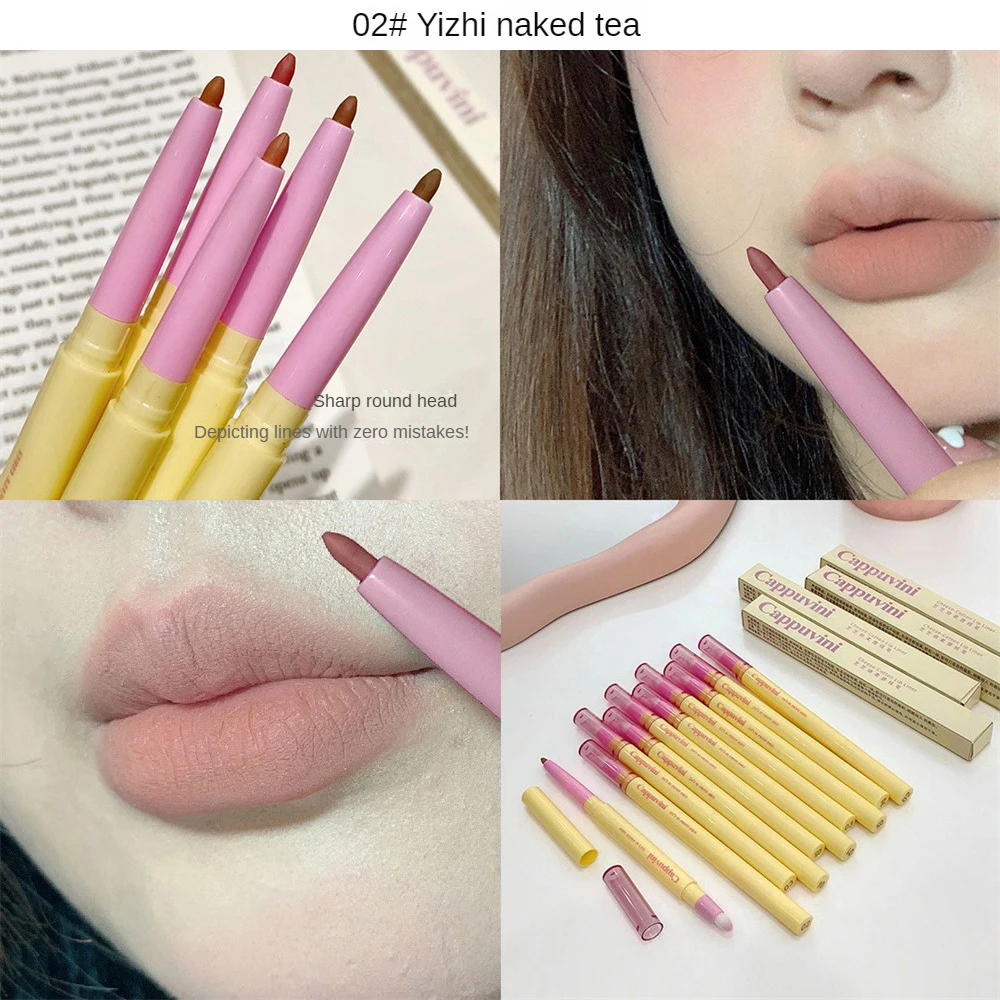 1/2/3pcs Cappuvini Matte Lipliner Pencil Waterproof Lipliner Long Lasting Non-stick Cup Lipstick Pen Beauty Makeup Cosmetic