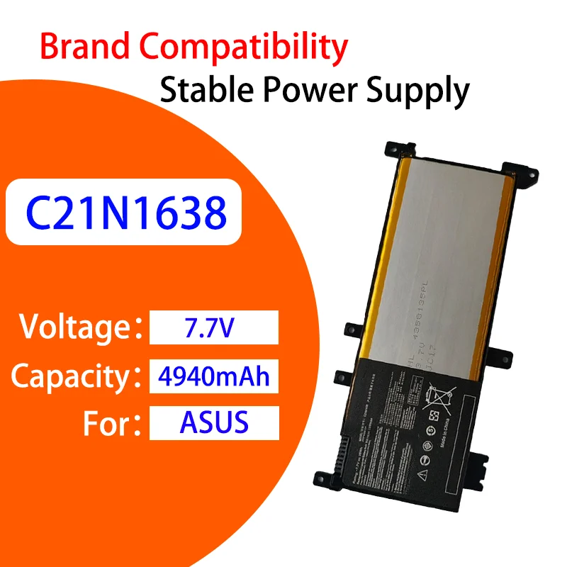 

Safe Stable Replacement Battery For ASUS C21N1638 R419UR F442U A480U X442UA 4940mAh 7.7V High Performance Laptop Battery