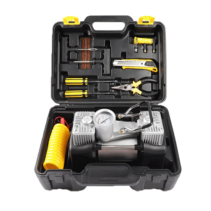 

Twin cylinder air pump power tool box pump car air compressor 12v car tire inflator pump