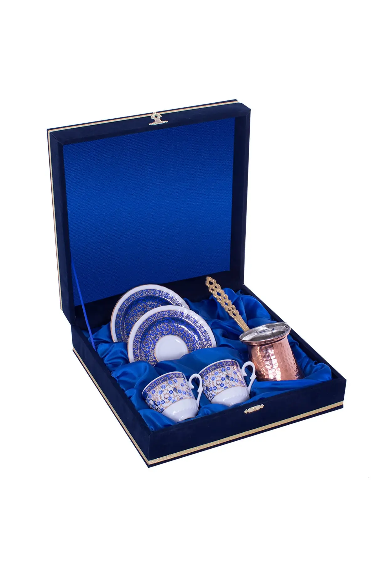

DOLBOVI double copper coffee cup set with porcelain coffee cup set Orn 758 handmade espresso cup set