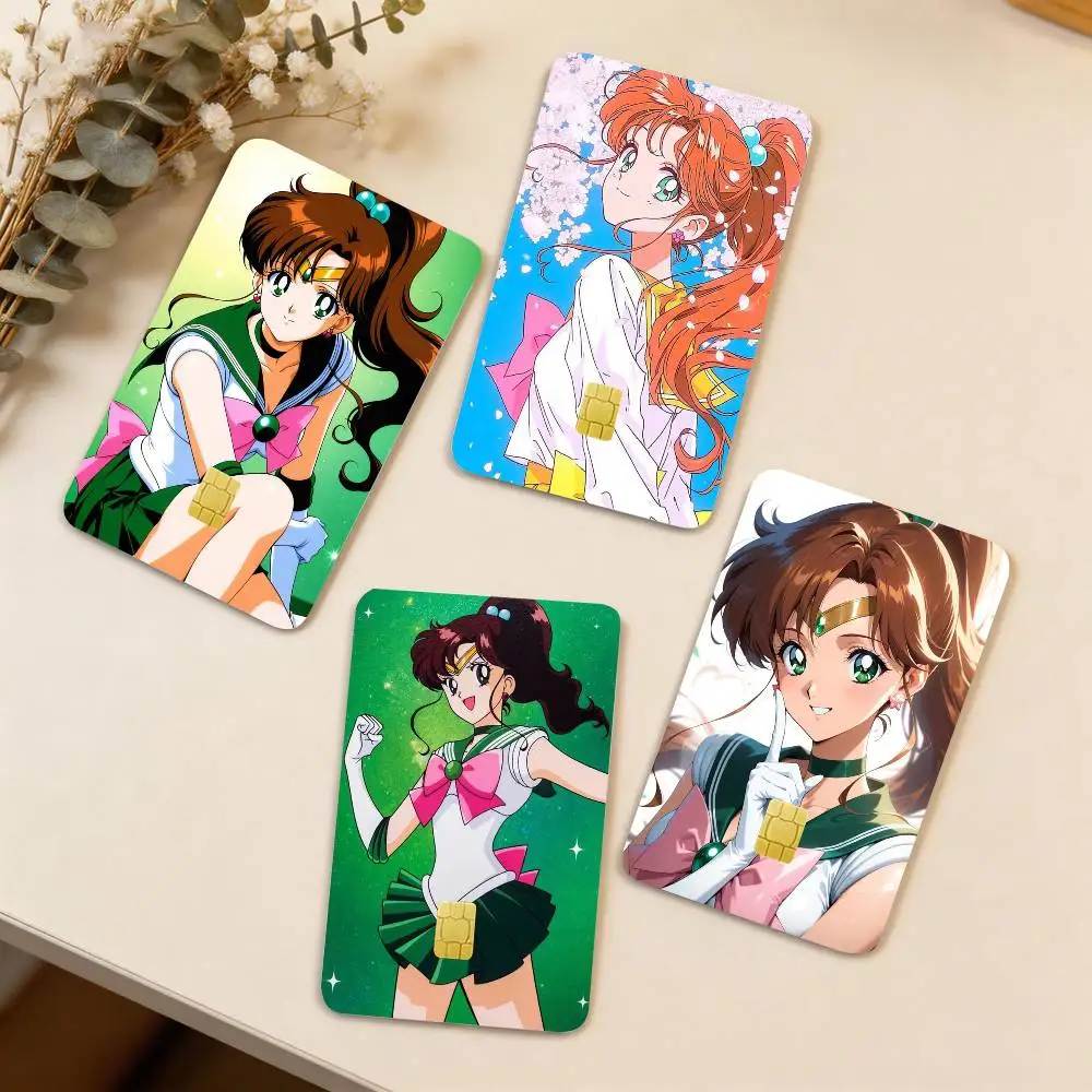

Makoto Kino Sailor Jupiter 4pcs 1Set Card Stickers Small Waterproof Chip 4PCS Card Sticker Anti-Scratch
