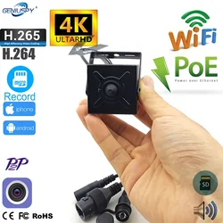 Camhipro Micro 4K 8MP Wifi PoE IMX415 Starlight Senor Pin Hole Cube Square Mini IP Camera For Indoor Forensics Industry Use