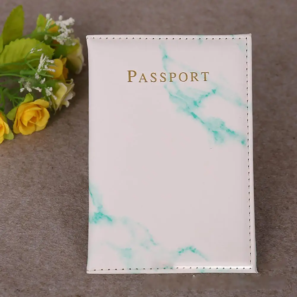 Fashion Passport Holder PU Leather Marbled Style Travel Id Credit Card Passport Holder Travel Wallet Protector