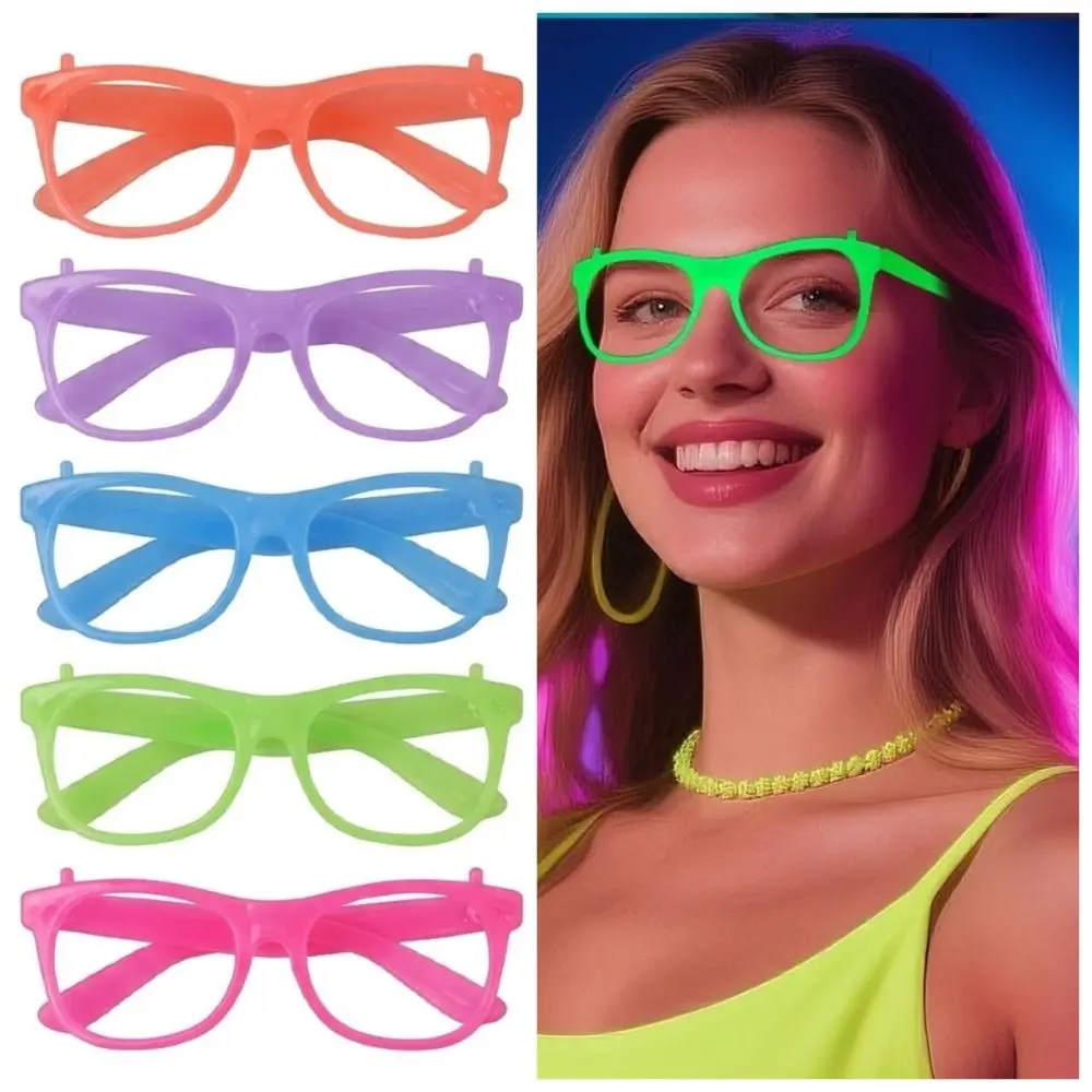 5/10Pcs Creative Luminous Glasses Colorful Flashing Glowing Glasses Glow in The Dark Reusable Fluorescent Glasses Cosplay