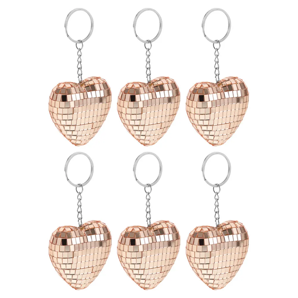 

6 Pcs Key Chain Pendant Car Mirrior Hanging Ornament Birthday Favors Assorted Disco Balls The Album Pvc Cherry Decor