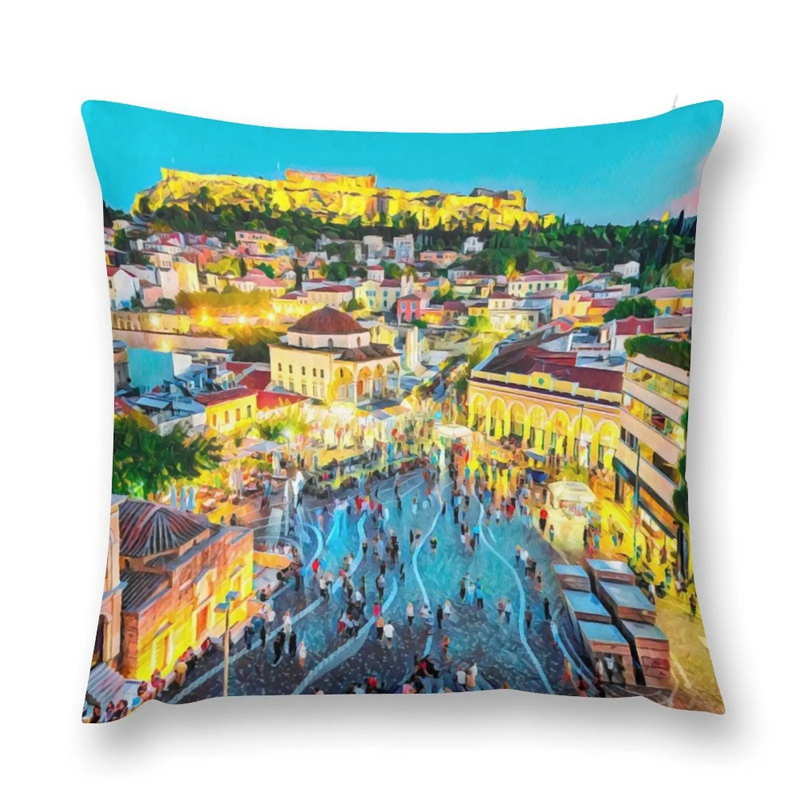 

Athens Streets Throw Pillow Cushion Cover Couch Cushions anime girl pillow