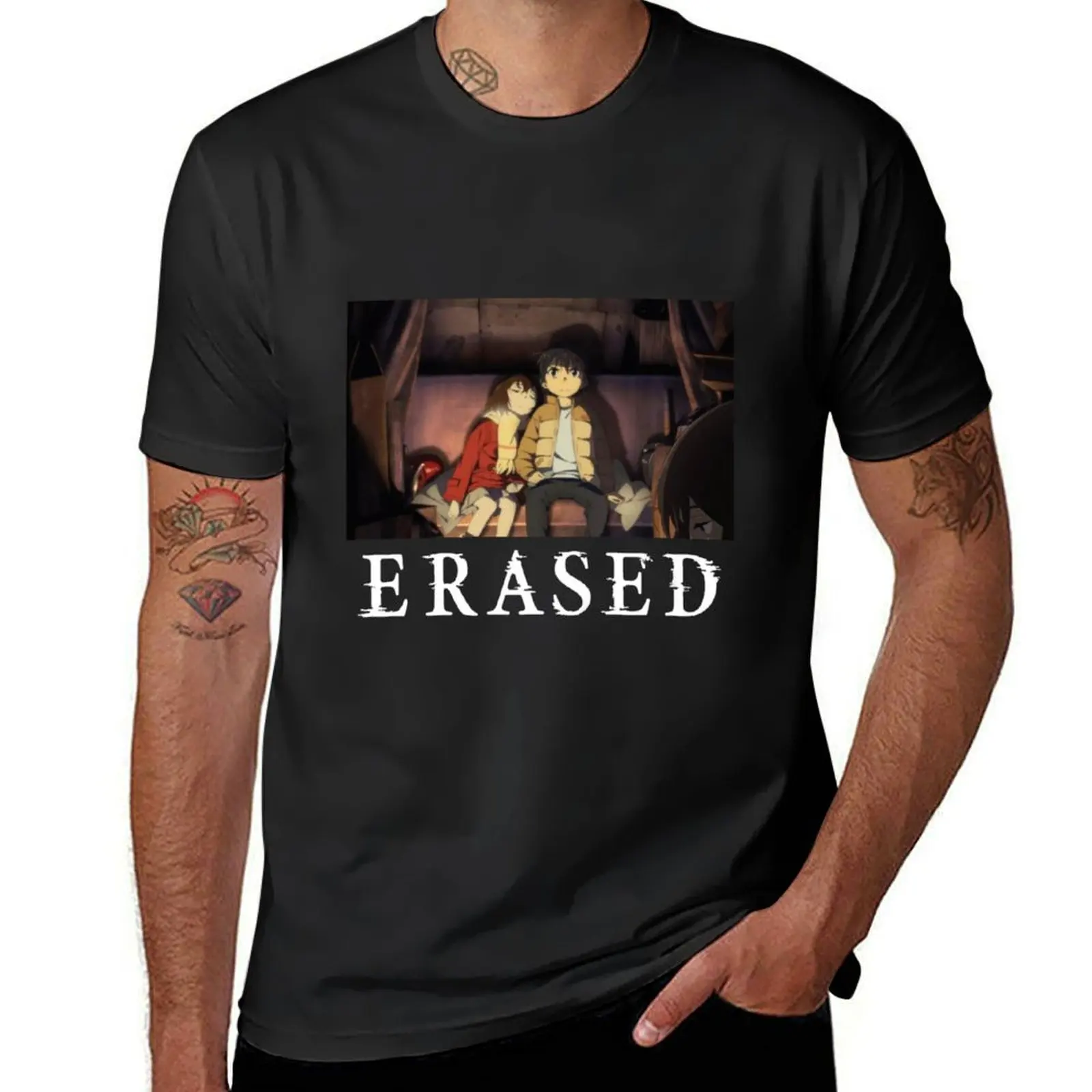 Erased Classic Anime Graphic Design T-Shirt hippie clothes boys animal print mens graphic t-shirts pack