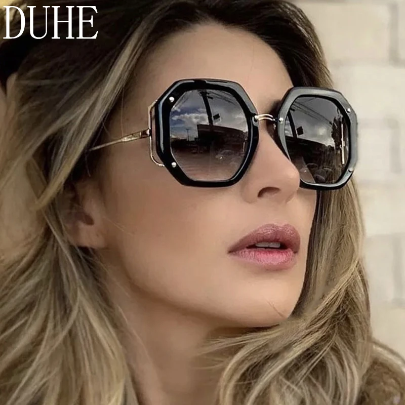 

Rice Nail Hollow Polygon Sunglasses New Women's Large Frame Commuting Versatile Sunglasses Outdoor Fashion Wear Sunglasses UV400